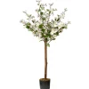 Potted Flower Plants-National Tree Company Artificial Potted Tree, Dogwood, Includes Black Pot Base, Spring Collection, 4 Feet