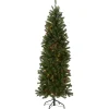 5Ft - 6Ft-National Tree Company Artificial Pre-Lit Slim Christmas Tree, Green, Kingswood Fir, Multicolor Lights, Includes Stand, 6.5 Feet