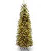 National Tree Company Slim^Artificial Pre-Lit Slim Christmas Tree, Green, Kingswood Fir, White Lights, Includes Stand, 6 Feet