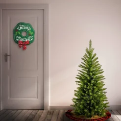 Unlit-National Tree Company Artificial Slim Christmas Tree, Green, Kingswood Fir, Includes Stand, 4 Feet