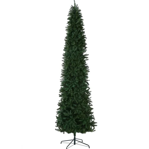 Slim-National Tree Company Artificial Slim Christmas Tree, Green, Kingswood Fir, Includes Stand, 12 Feet