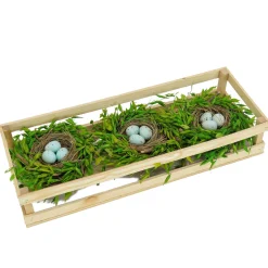 Easter Table Decor-National Tree Company Artificial Triple Nest Table Decoration, Wooden Centerpiece, Includes 3 Bird'S Nests With Pastel Eggs, Easter Collection, 17 Inches
