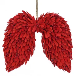 Valentine'S Day Wreath-National Tree Company Artificial Valentine'S Angel Wings, Decorated With Red Petals, Valentine'S Day Collection, 16 Inches