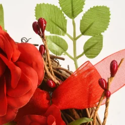 Valentine'S Day Wreath-National Tree Company Artificial Valentine'S Floral Heart Wreath, Red, Decorated With Roses, Flower Blooms, Berry Clusters, Valentine'S Day Collection, 16 Inches