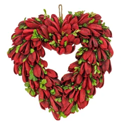 Valentine'S Day Wreath-National Tree Company Artificial Valentine'S Floral Heart Wreath, Decorated With Red Leaves, Valentine'S Day Collection, 12 Inches