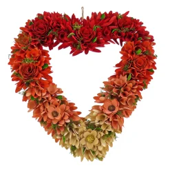 Valentine'S Day Wreath-National Tree Company Artificial Valentine'S Ombre Floral Heart Wreath, Decorated With Red, Pink And White Roses, Valentine'S Day Collection, 22 Inches