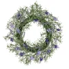 Flower Wreaths-National Tree Company Artificial Wreath Decoration, Purple, Woven Branch Base, Decorated With Lavender, Rosemary, Flowing Green Stems, Spring Collection, 19 Inches