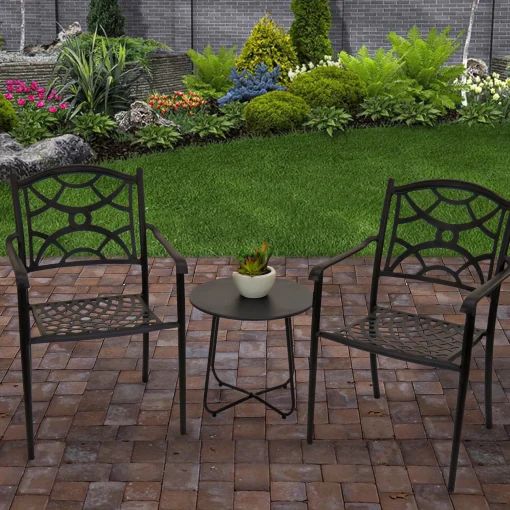 Patio Sets-National Tree Company Darby Collection 4-Piece Cast Aluminum All-Weather Chair Set