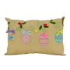 Easter Textile-National Tree Company Decorated Eggs Decorative Pillow, Beige, Easter Collection, 18 Inches