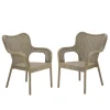 Outdoor Chair-National Tree Company Dorset Collection Wicker Texture All-Weather Stacking Chairs