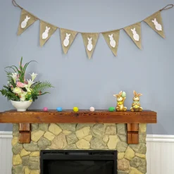 Easter Wall Decor-National Tree Company Easter Bunny Hanging Banner Decoration, White, Easter Collection, 70 Inches