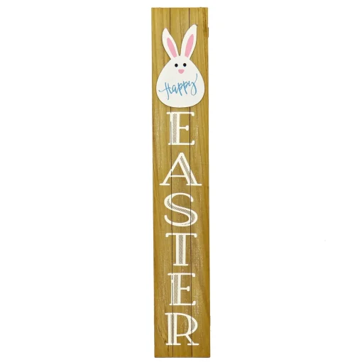 Easter Outdoor-National Tree Company Easter Bunny Sign Porch Decoration, Wood Construction, Easter Collection, 43 Inches