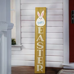 Easter Outdoor-National Tree Company Easter Bunny Sign Porch Decoration, Wood Construction, Easter Collection, 43 Inches