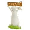 Easter Table Decor-National Tree Company Easter Bunny With Sign Table Decoration, White, Easter Collection, 11 Inches