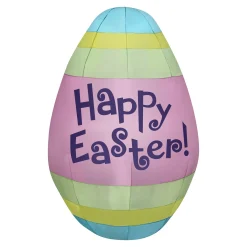 Easter Inflatables-National Tree Company Easter Egg Inflatable Decoration, Pink, Easter Collection, 66 Inches
