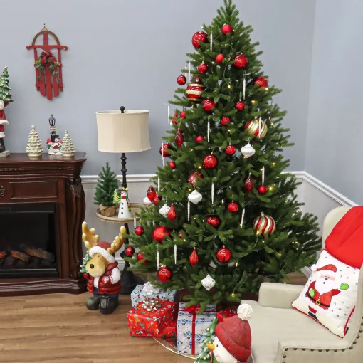 Full-National Tree Company Feel Real' Artificial Christmas Tree, Norway Fir, Green, Includes Stand, 7.5 Feet