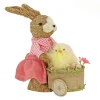 Easter Table Decor-National Tree Company Female Bunny With Wagon Table Decoration, Decorated With Pastel Eggs, Chick, Easter Collection, 14 Inches