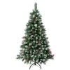 National Tree Company Slim^First Frosted Traditions Christmas Tree With Hinged Branches, Pinecones And Red Berries, 4.5 Ft