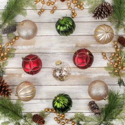 Christmas Ornament-National Tree Company First Traditions - 13" Gold Xmas Ball Decor Set