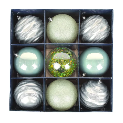 Christmas Ornament-National Tree Company First Traditions - 13" Mint Xmas Ball Decor Set