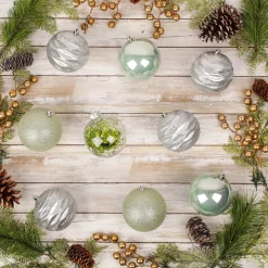 Christmas Ornament-National Tree Company First Traditions - 13" Mint Xmas Ball Decor Set