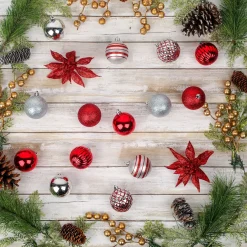 Christmas Ornament-National Tree Company First Traditions - 10" Red Xmas Ball Set, Shatterproof