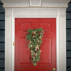 Christmas Greenery-National Tree Company First Traditions 30" Christmas Joy Pre-Lit Swag