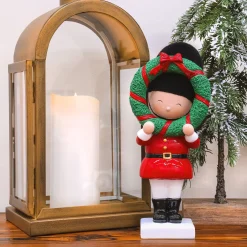 Christmas Accessories-National Tree Company First Traditions 10" Christmas Soldier Holding Wreath