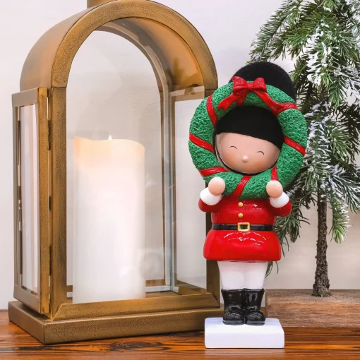 Christmas Accessories-National Tree Company First Traditions 10" Christmas Soldier Holding Wreath