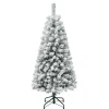 Under 5Ft-National Tree Company First Traditions 4.5 Ft. Acacia Flocked Tree