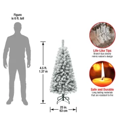 Under 5Ft-National Tree Company First Traditions 4.5 Ft. Acacia Flocked Tree