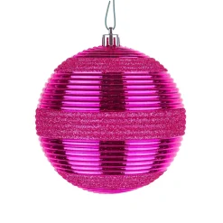 Christmas Ornament-National Tree Company First Traditions 4 Piece Shatterproof Swirling Pink Ornaments
