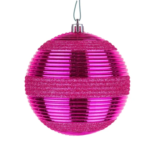 Christmas Ornament-National Tree Company First Traditions 4 Piece Shatterproof Swirling Pink Ornaments