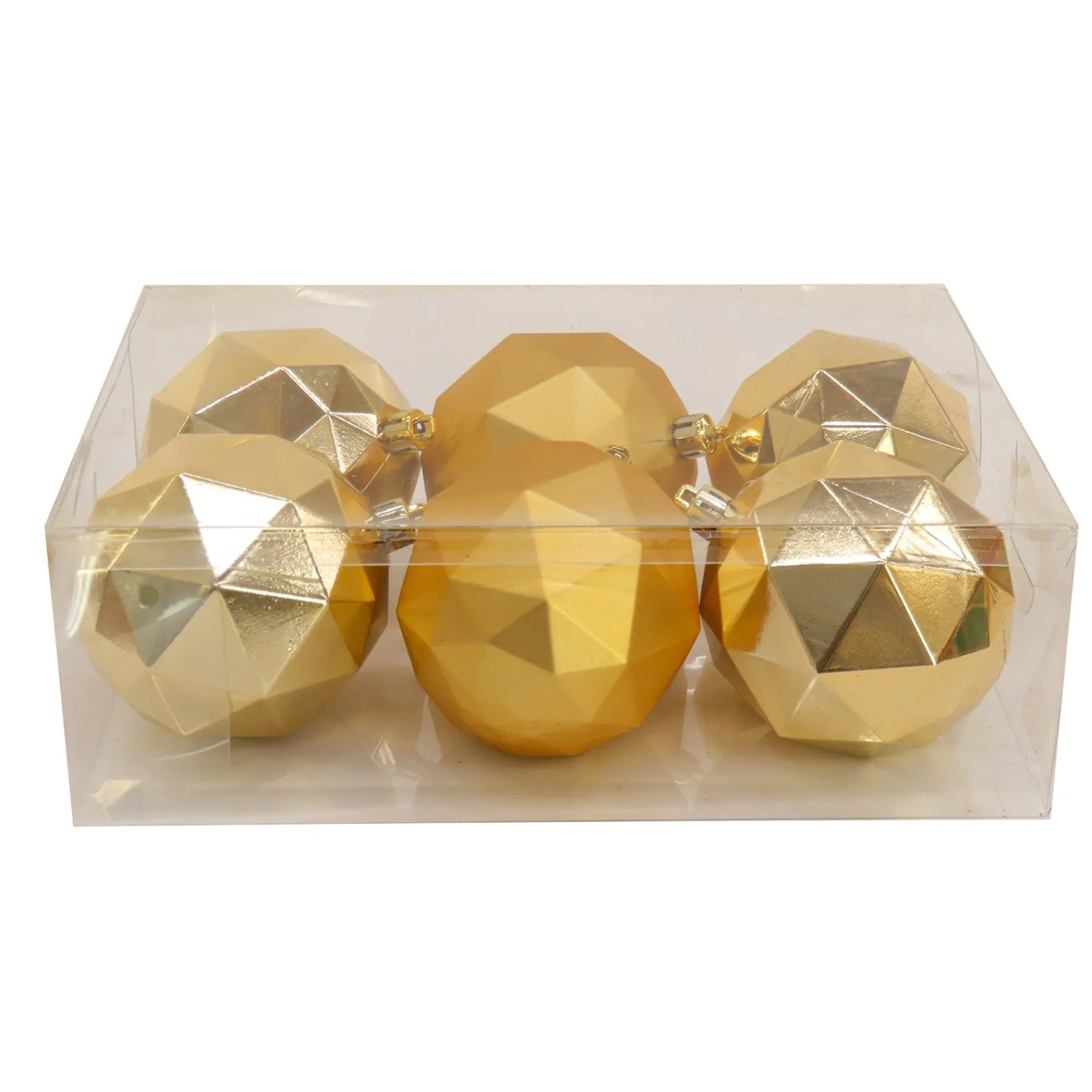 Christmas Ornament-National Tree Company First Traditions 6 Piece Shatterproof Geometric Gold Ornaments
