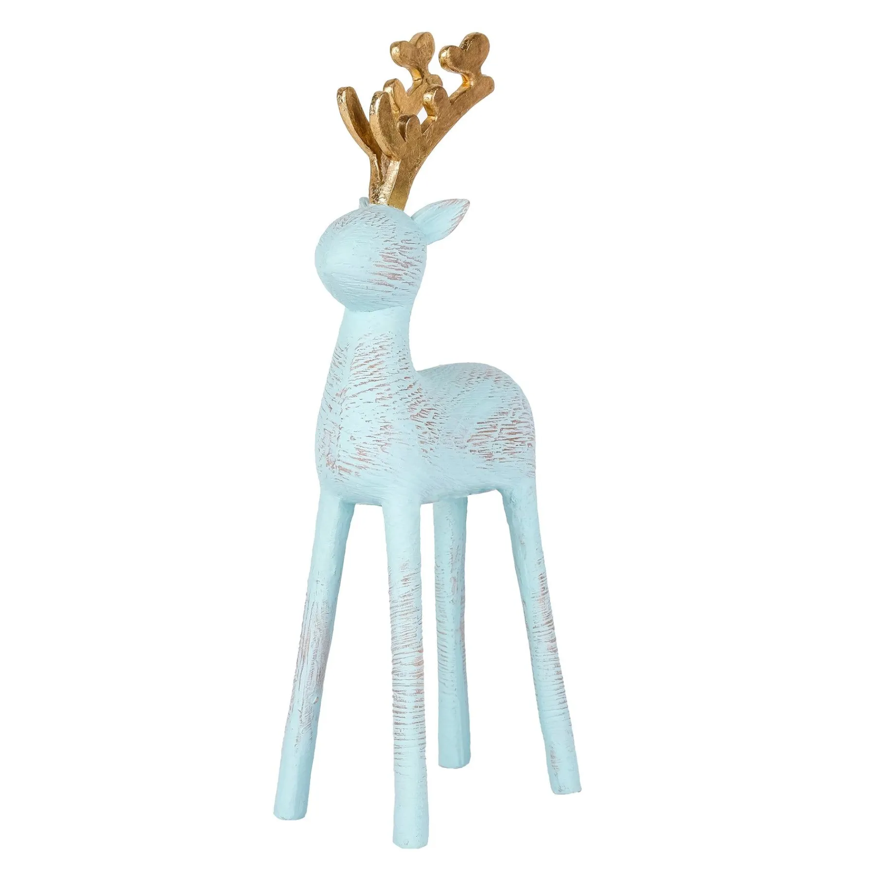 Christmas Accessories-National Tree Company First Traditions 9" Woodgrain Reindeer Decor, Blue
