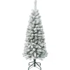 National Tree Company Slim^First Traditions Acacia Flocked Tree Slim Christmas Tree, 4.5 Ft