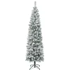 Slim-National Tree Company First Traditions Acacia Flocked Tree Slim Christmas Tree, 7.5 Ft