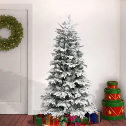 5Ft - 6Ft-National Tree Company First Traditions Acacius Snowy Christmas Tree, 6 Ft