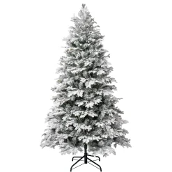 Full-National Tree Company First Traditions Acacius Snowy Christmas Tree With Hinged Branches, 7.5 Ft