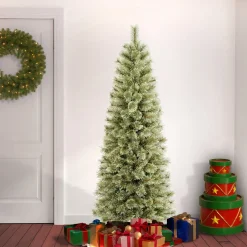 Slim-National Tree Company First Traditions Arcadia Pine Cashmere Slim Christmas Tree With Hinged Branches, 6 Ft
