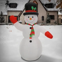 Christmas Inflatable-National Tree Company First Traditions Collection 8' Inflatable Prelit Snowman