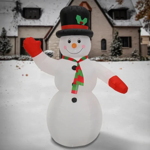 Christmas Inflatable-National Tree Company First Traditions Collection 8' Inflatable Prelit Snowman