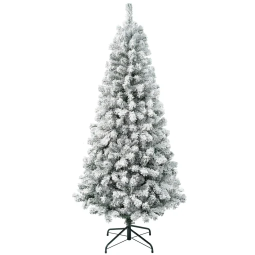 Full-National Tree Company First Traditions Collection Artificial Christmas Tree, Acacia, Flocked, Includes Stand, 6 Feet