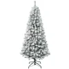 5Ft - 6Ft-National Tree Company First Traditions Collection Artificial Christmas Tree, Acacia, Flocked, Includes Stand, 6 Feet