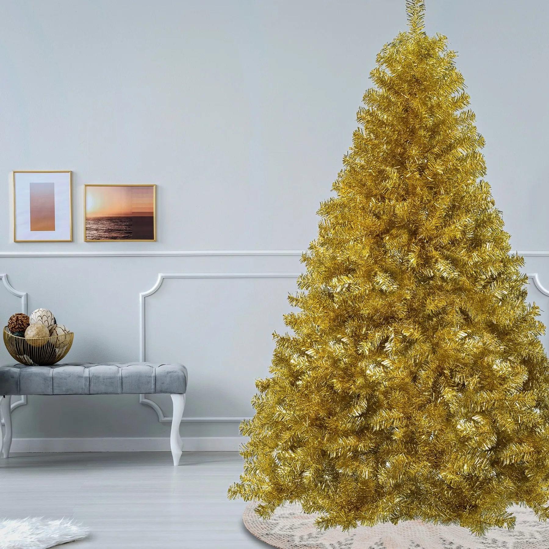 Full-National Tree Company First Traditions Color Pop Christmas Tree, Gold, 6Ft