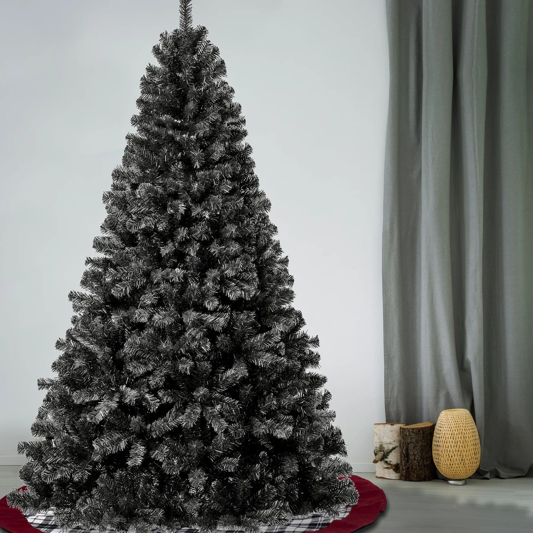 7Ft - 9Ft-National Tree Company First Traditions Color Pop Christmas Tree, Black 7.5 Ft