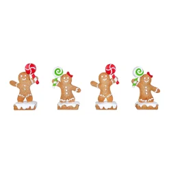 Christmas Accessories-National Tree Company First Traditions Four Piece Gingerbread Cookie Card Holders