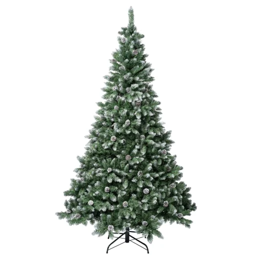 7Ft - 9Ft-National Tree Company First Traditions Oakley Hills Snowy Christmas Tree With Hinged Branches, 7.5 Ft