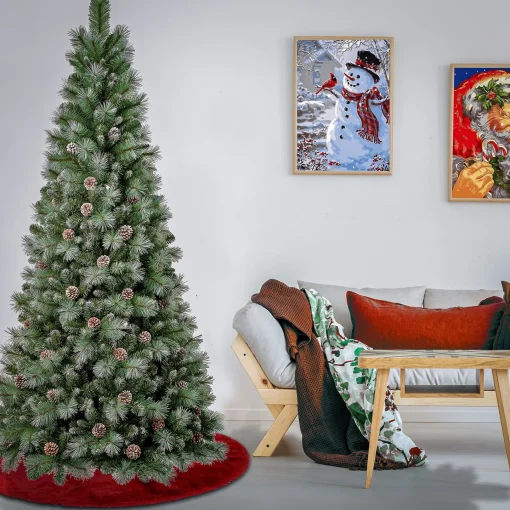 7Ft - 9Ft-National Tree Company First Traditions Perry Hard Needle Christmas Tree, 7.5 Ft