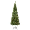 Slim-National Tree Company First Traditions Pre-Lit Artificial Linden Spruce Christmas Tree, Warm White Led Lights, Plug In, 7.5 Ft
